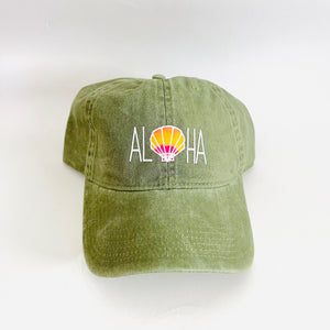 Aloha Dad Hat Olive Sunrise